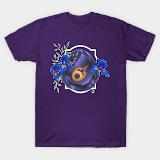 Black Mage from FF14 Job Crystal with Flowers T-Shirt T-Shirt